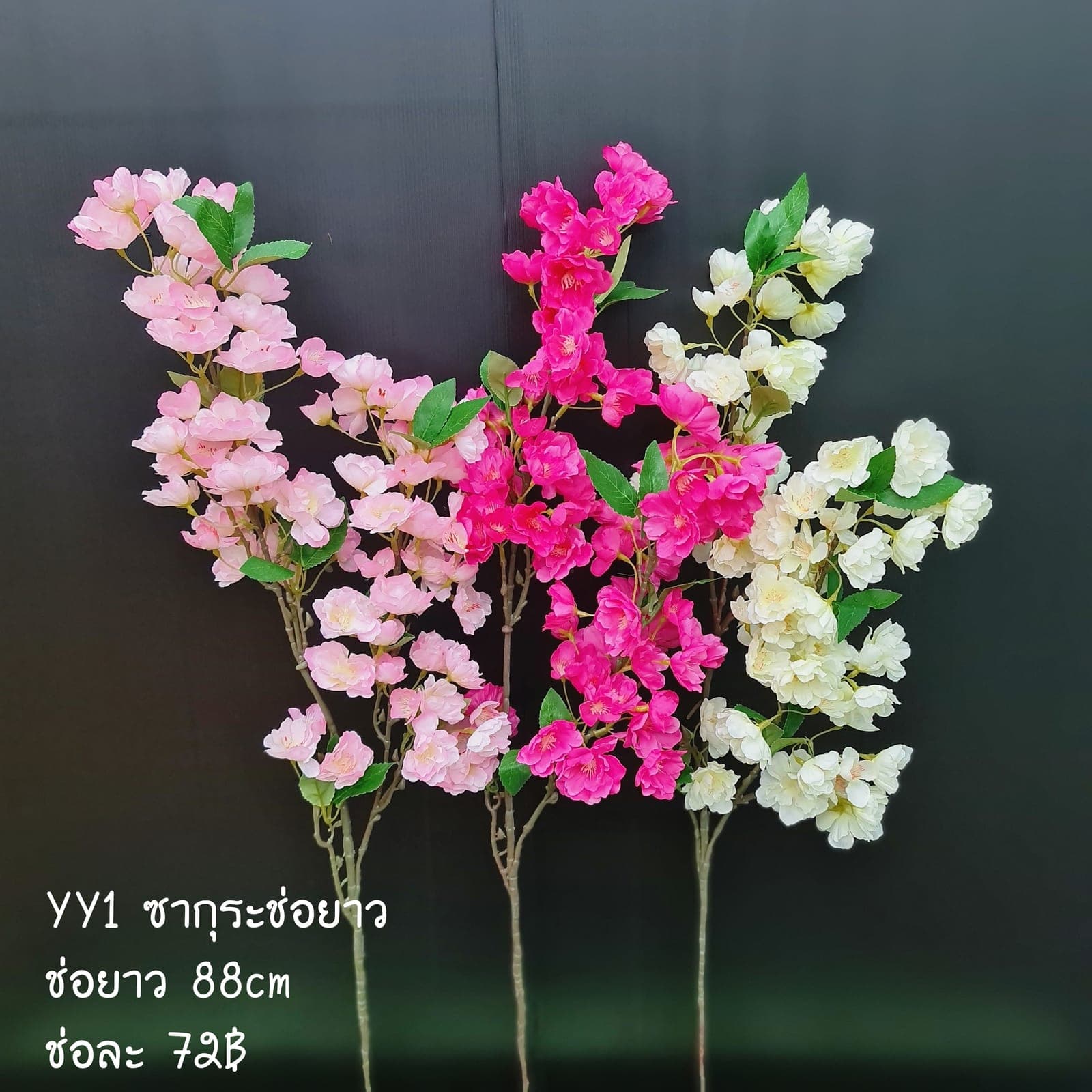 ซากุระช่อยาว (YY1), Cherry blossom: delicate florets that lend movement to a tall, branching stem.