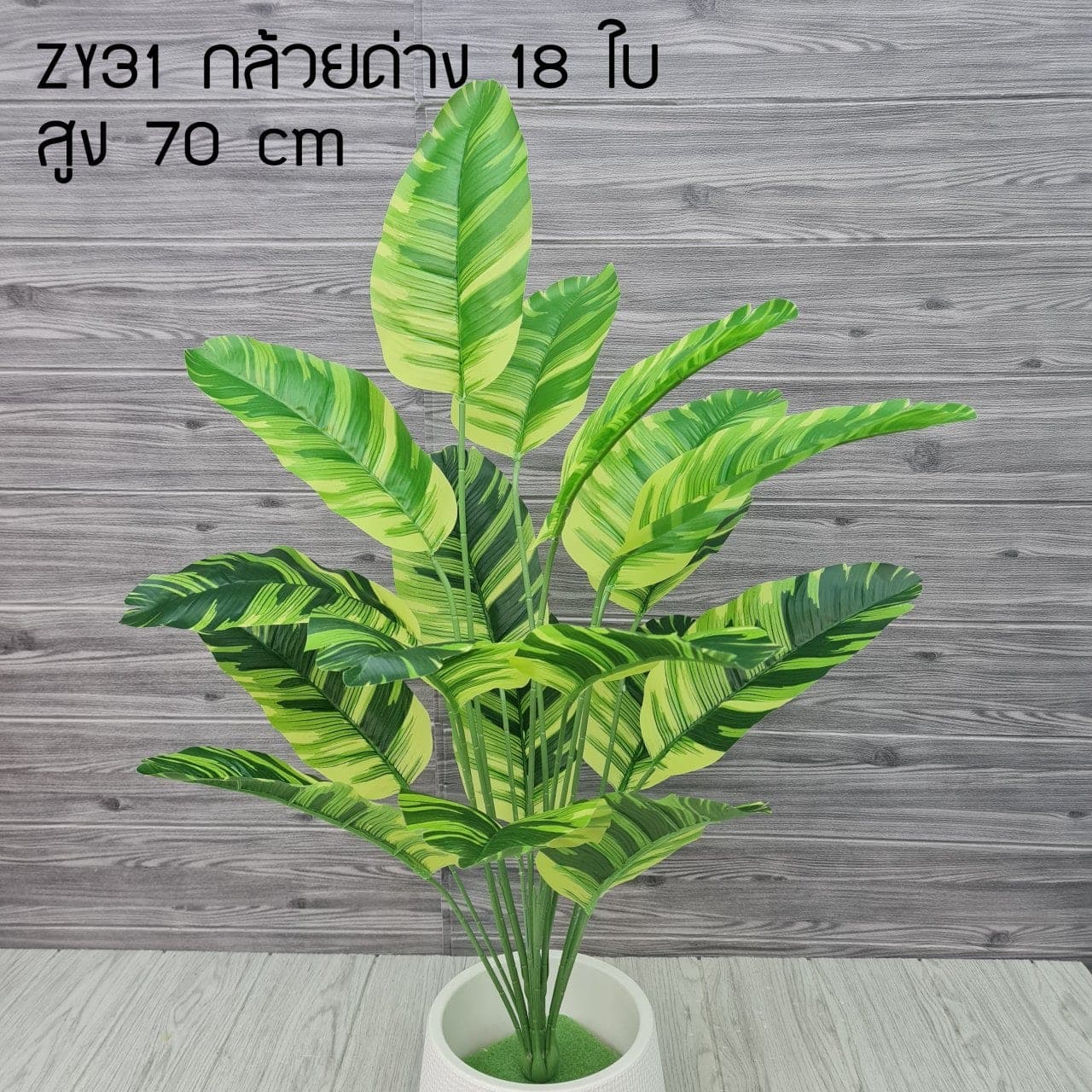 กล้วยด่าง 18ใบ (ZY31), ใบไม้ 18 ใบ: ใบให้น้ำหนักและพื้นผิว เหมาะสำหรับห่มขอบแจกัน