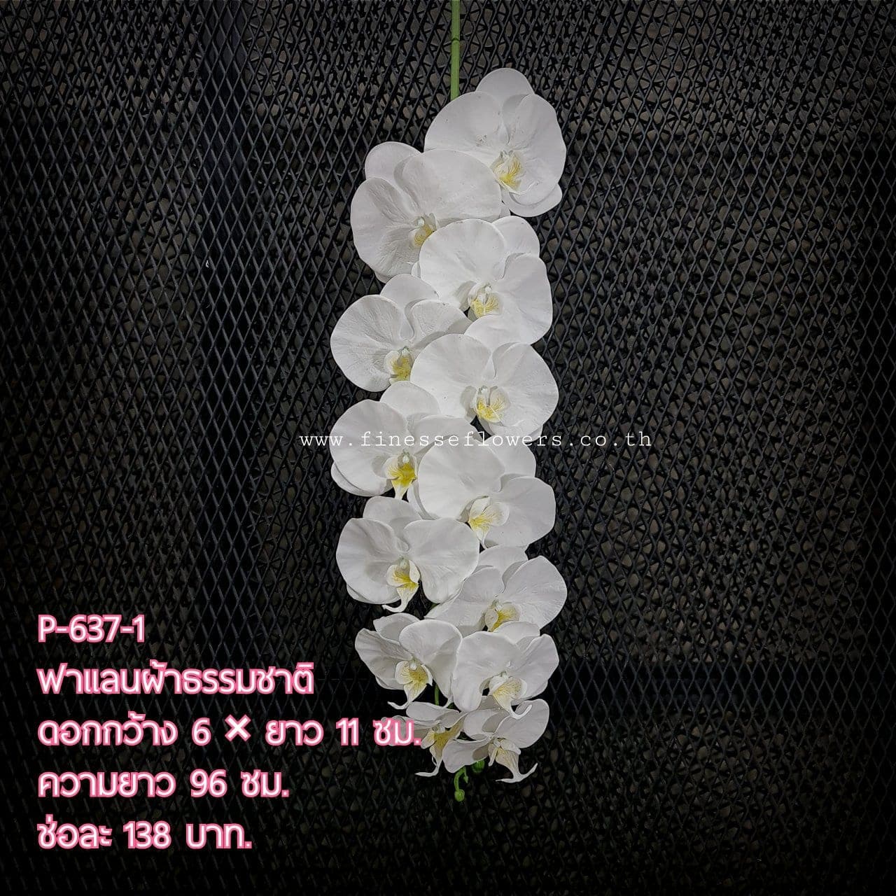 ฟาแลนผ้าธรรมชาติ (P637), ผ้าธรรมชาติ: เนื้อผ้าธรรมชาติ ให้ผิวสัมผัสและการสะท้อนแสงคล้ายดอกสด
