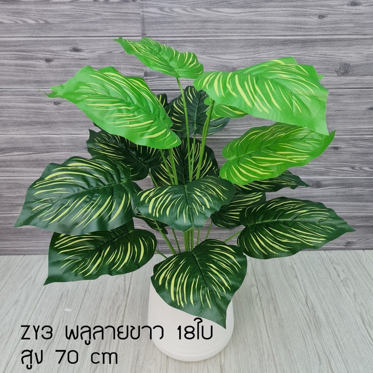 พลูลายขาว18ใบ (ZY03), ใบไม้ 18 ใบ: ใบเขียวสำหรับเสริมความสมดุลและเป็นพื้นหลังให้ดอกหลัก