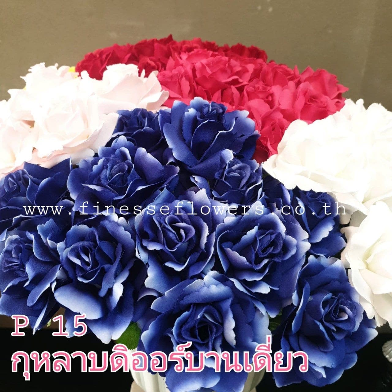 กุหลาบดิออร์บานเดี่ยว (P15), ก้านเดี่ยวกุหลาบ: สีกลีบเป็นชั้นไล่โทนจากใจกลางสู่ขอบนอก