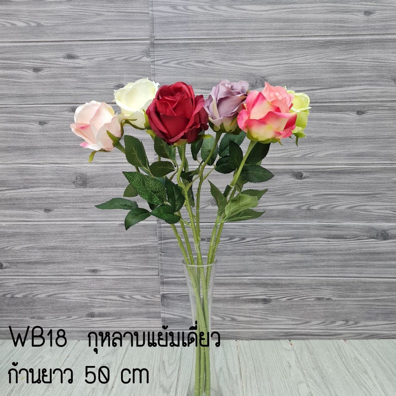 กุหลาบแย้มเดี่ยว (WB18), ก้านเดี่ยวกุหลาบ: กลีบกำมะหยี่พับซ้อนกันเป็นชั้นเปิดอ่อนละมุน