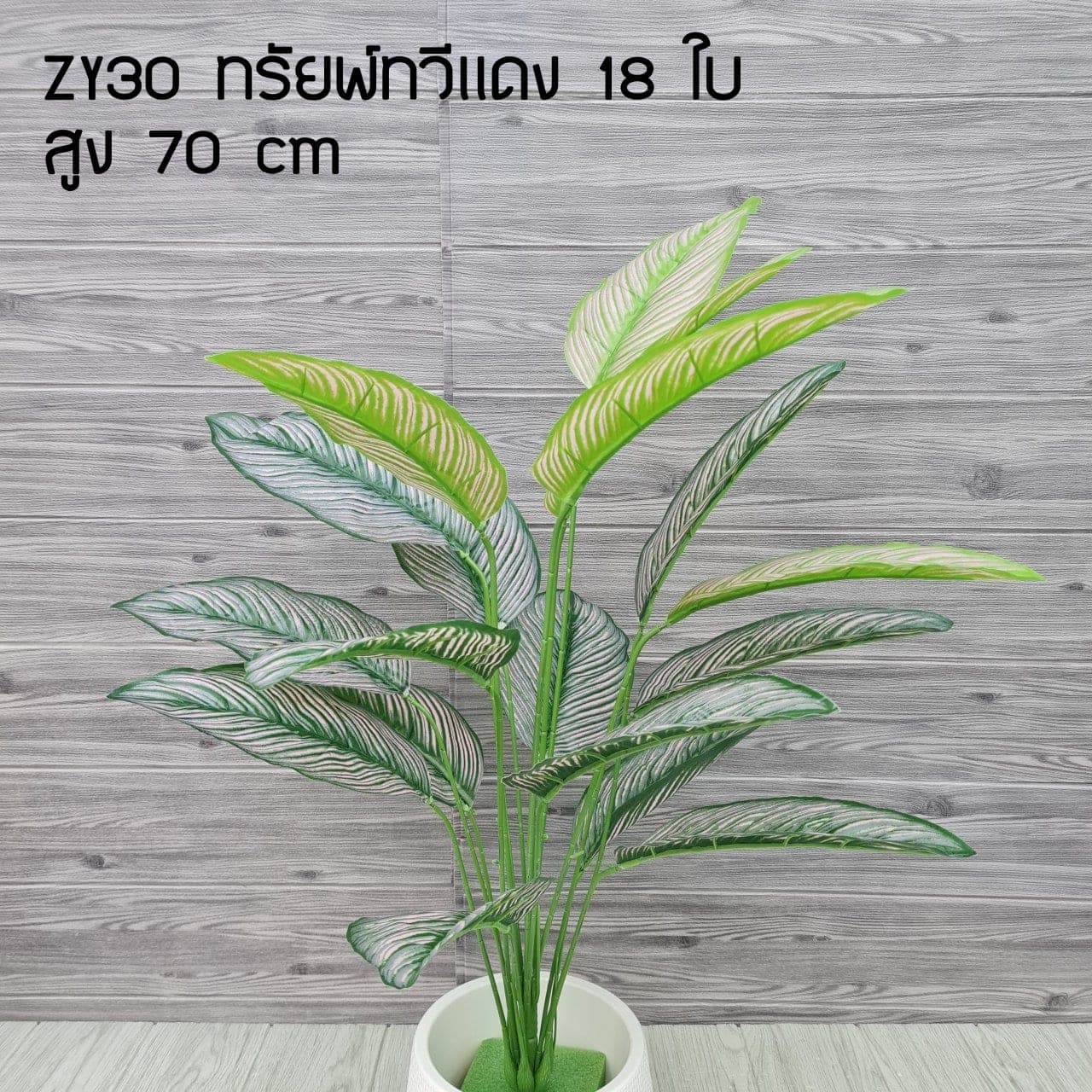 ทรัพย์ทวีแดง18ใบ (ZY30), ใบไม้ 18 ใบ: ใบเขียวสำหรับเสริมความสมดุลและเป็นพื้นหลังให้ดอกหลัก