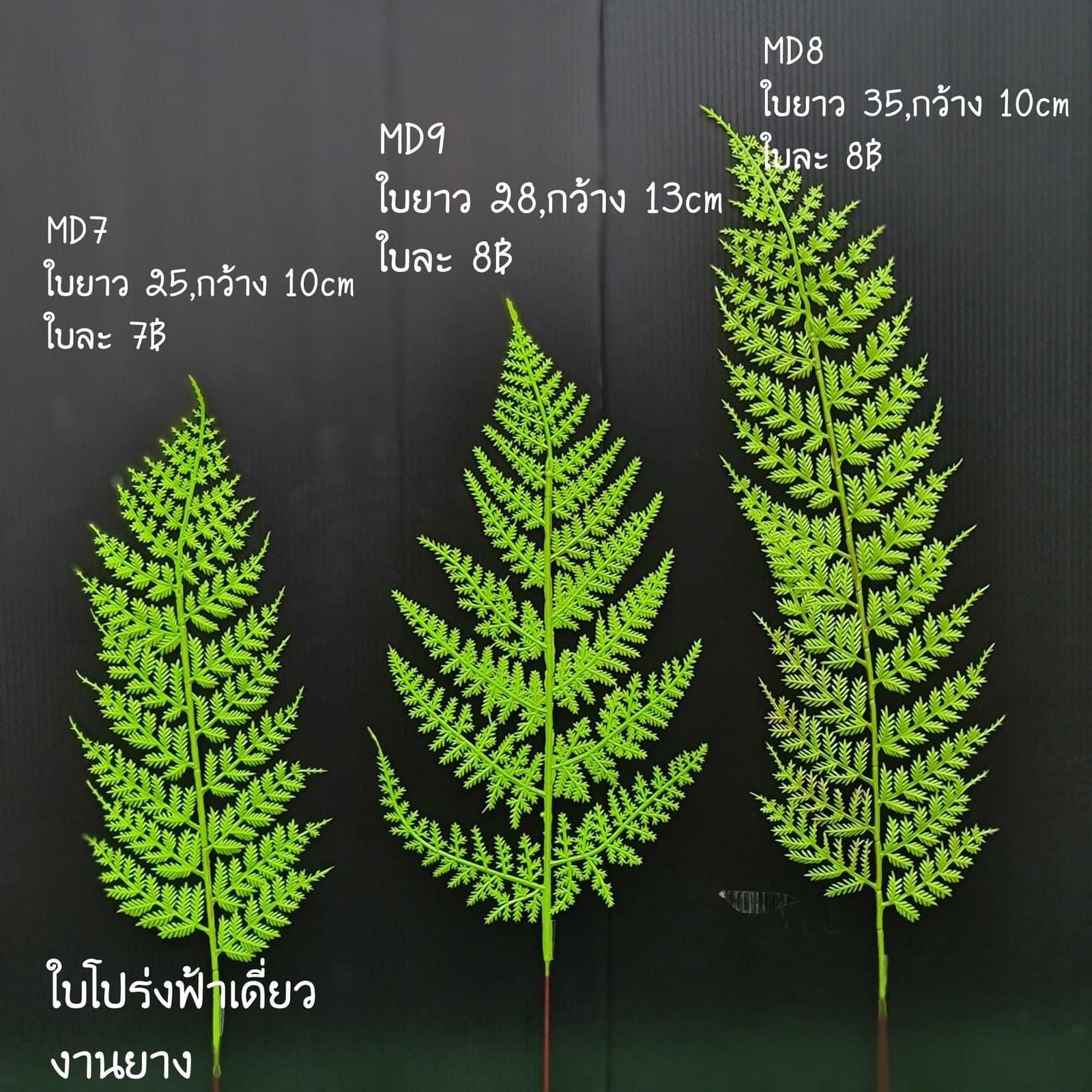 ใบโปร่งฟ้าเดี่ยว (MD7,MD8,MD9), A single-stem foliage: leaf material that lends weight and texture along the rim of a vessel.